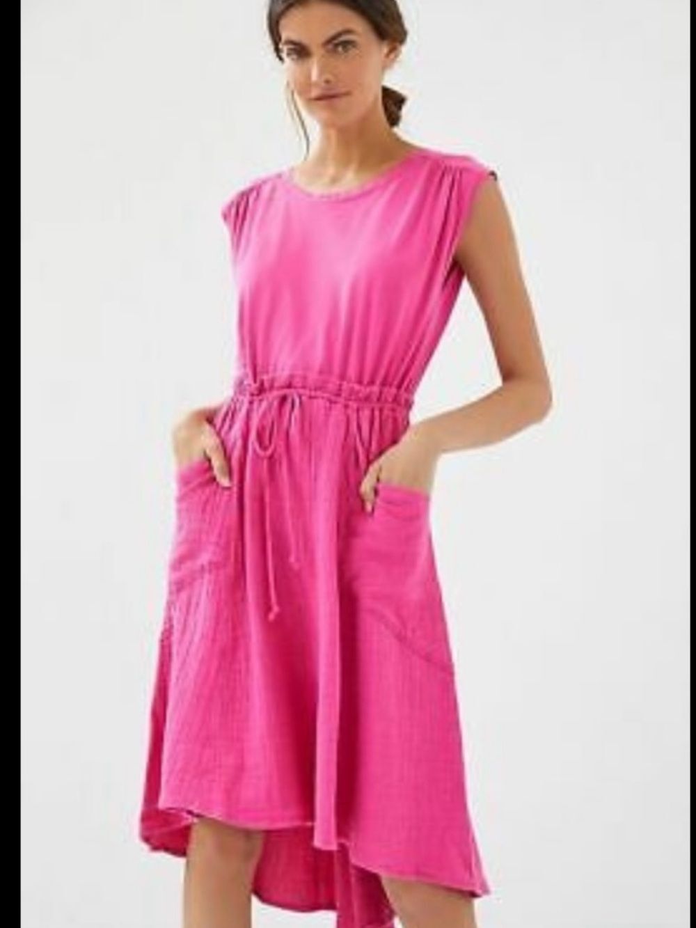 Anthropologie Daily Practice Sleeveless Pullover Hi Low Pink Dress Sz small